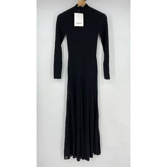 Isabel Marant | NWT Gisole Dress in Black Pointelle Knit A-line Maxi FR 34 US 2 - Picture 5 of 16